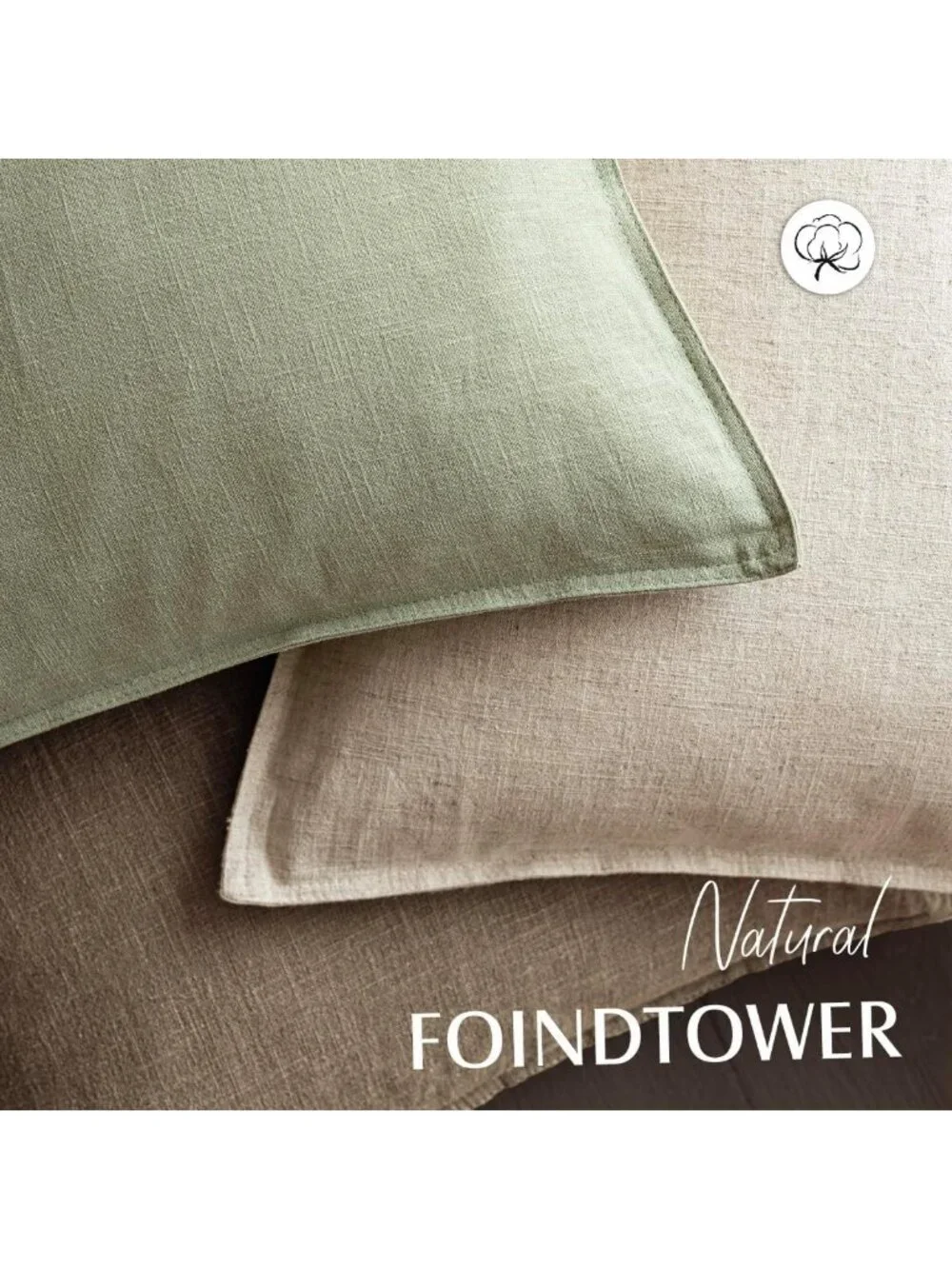 Set of 2 Soft Linen Throw Pillow Covers - Boho Farmhouse Accent Cushions 24